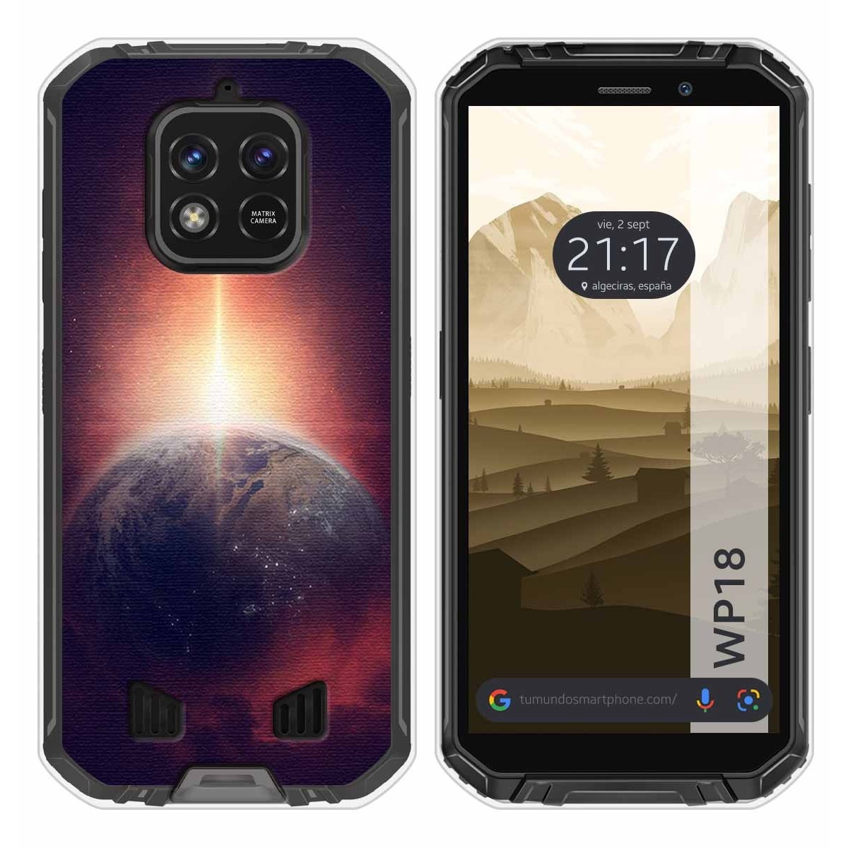 Funda Silicona para Oukitel WP18 (2022) diseño Tierra Dibujos