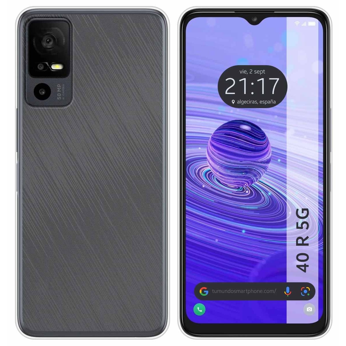 Funda Silicona Gel TPU Transparente para TCL 40 R 5G