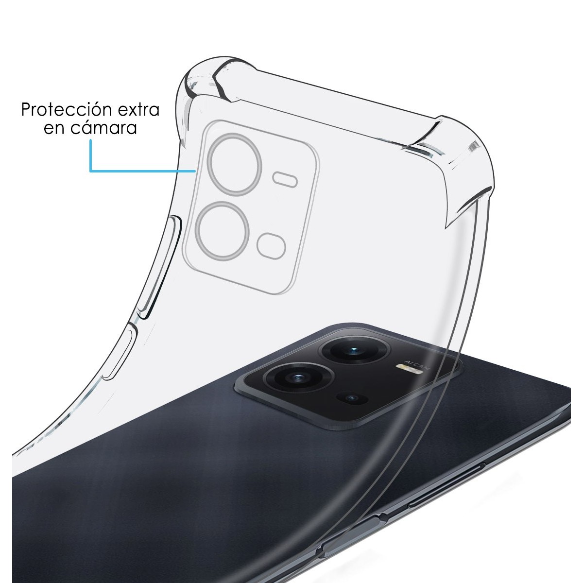 Funda Silicona Antigolpes Transparente para Vivo X80 Lite 5G