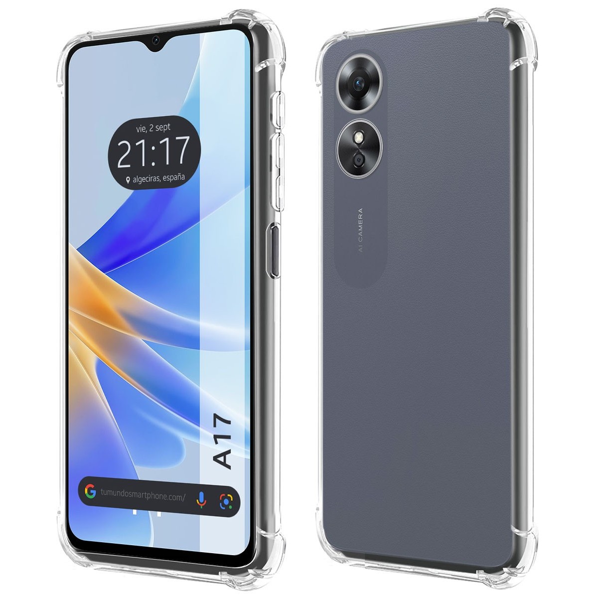 Funda Silicona Antigolpes Transparente para Oppo A17