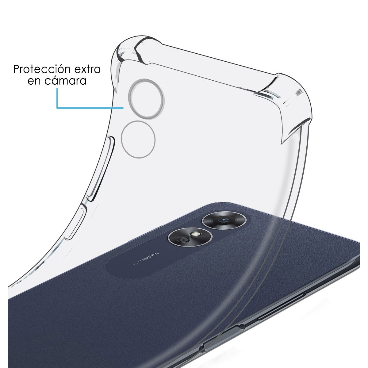 Funda Silicona Antigolpes Transparente para Oppo A17