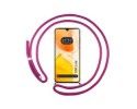 Funda Colgante Transparente para Vivo X80 Lite 5G con Cordon Rosa Fucsia