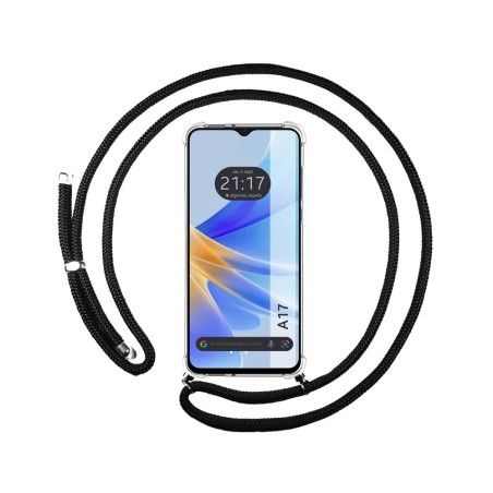 Funda Colgante Transparente para Oppo A17 con Cordon Negro