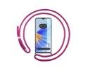 Funda Colgante Transparente para Oppo A17 con Cordon Rosa Fucsia