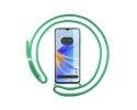 Funda Colgante Transparente para Oppo A17 con Cordon Verde Agua