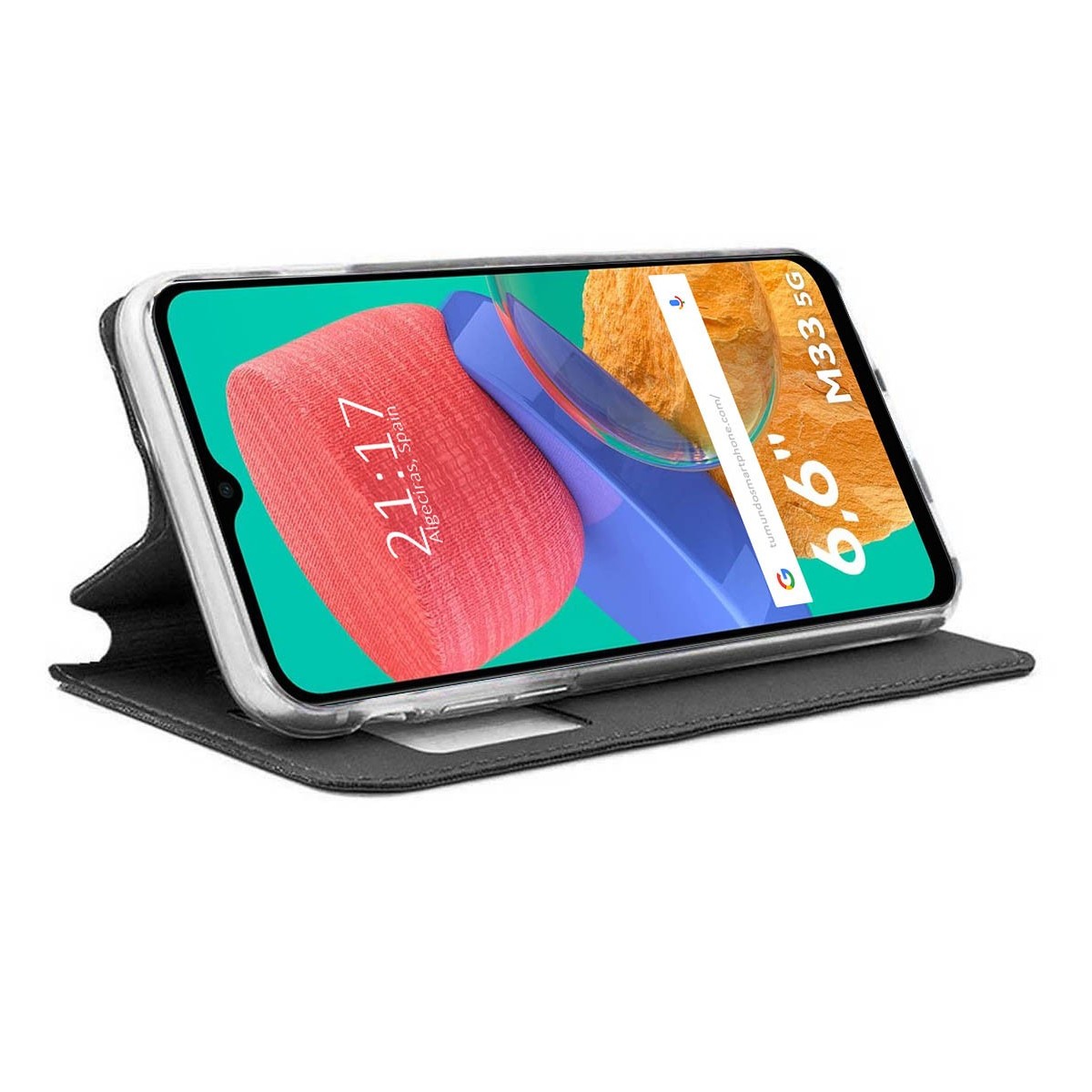 Funda Libro Soporte con Ventana para Samsung Galaxy M33 5G color Negra