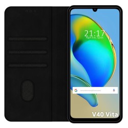 Funda Polipiel con tarjetero para ZTE Blade V40 Vita color Negra 2