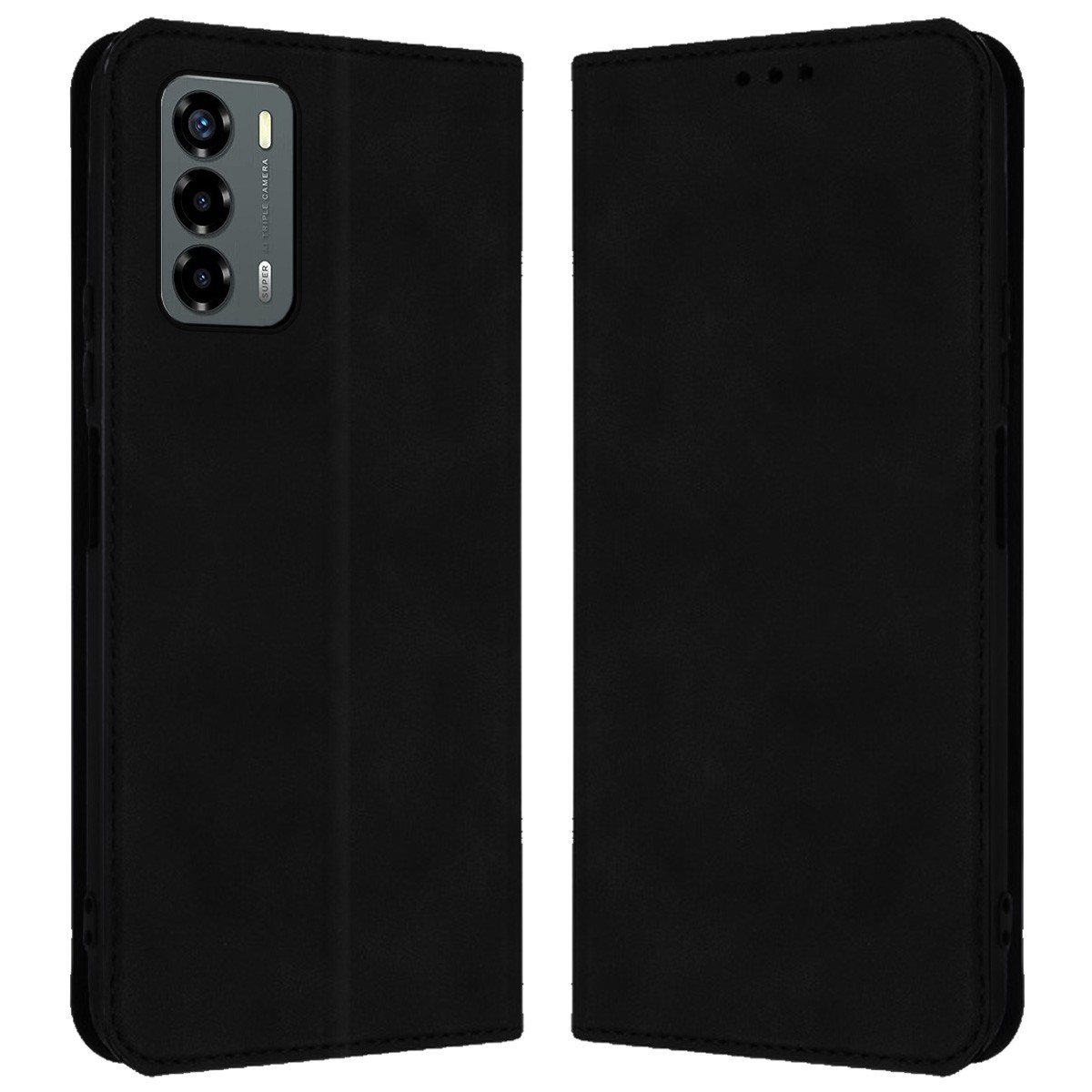 Funda Polipiel con tarjetero para ZTE Blade V40 Vita color Negra