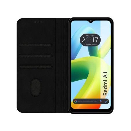Funda Polipiel con tarjetero para Xiaomi Redmi A1 color Negra