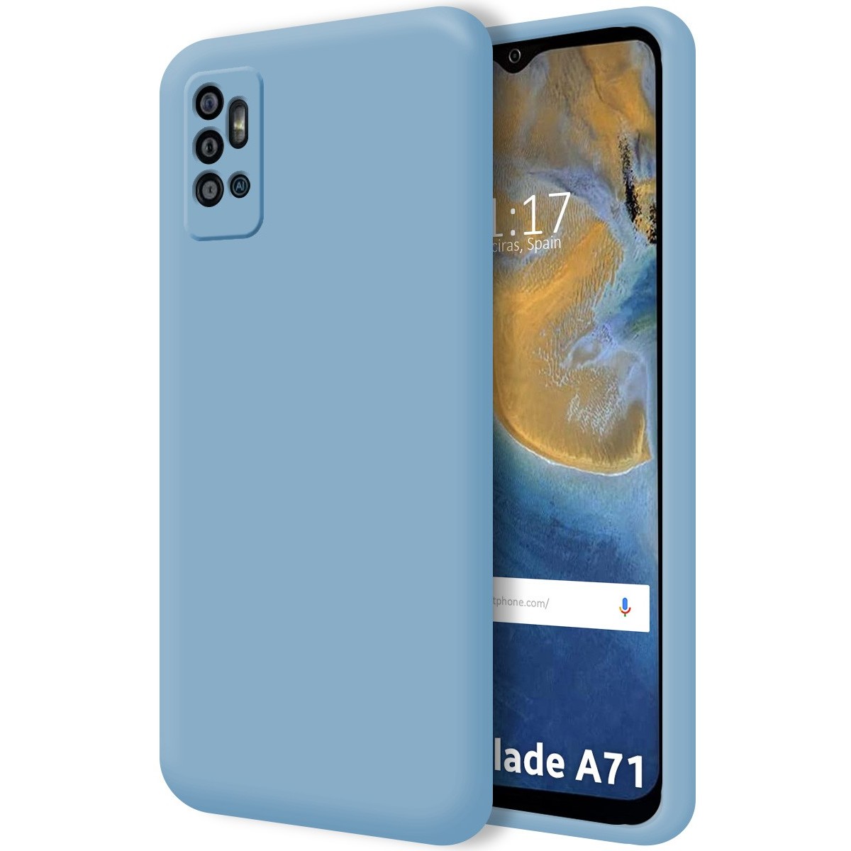 Funda Silicona Líquida Ultra Suave para ZTE Blade A71 color Azul