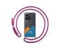 Personaliza tu Funda Colgante Transparente para Vivo X80 Lite 5G con Cordon Rosa Fucsia Dibujo Personalizada