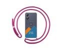 Personaliza tu Funda Colgante Transparente para Oppo A17 con Cordon Rosa Fucsia Dibujo Personalizada