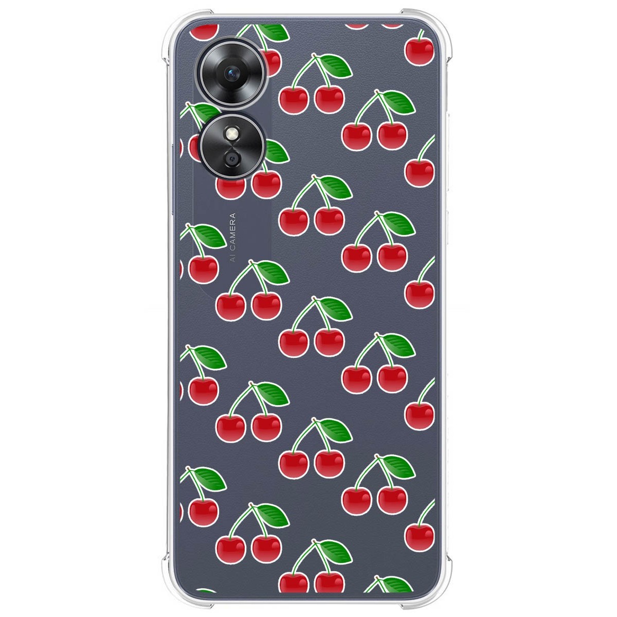 Funda Silicona Antigolpes para Oppo A17 diseño Cerezas Dibujos