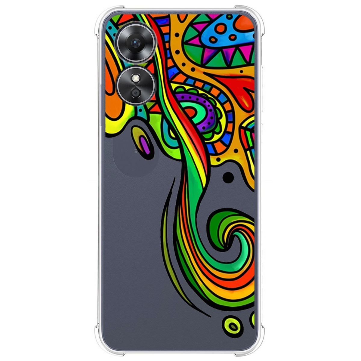 Funda Silicona Antigolpes para Oppo A17 diseño Colores Dibujos