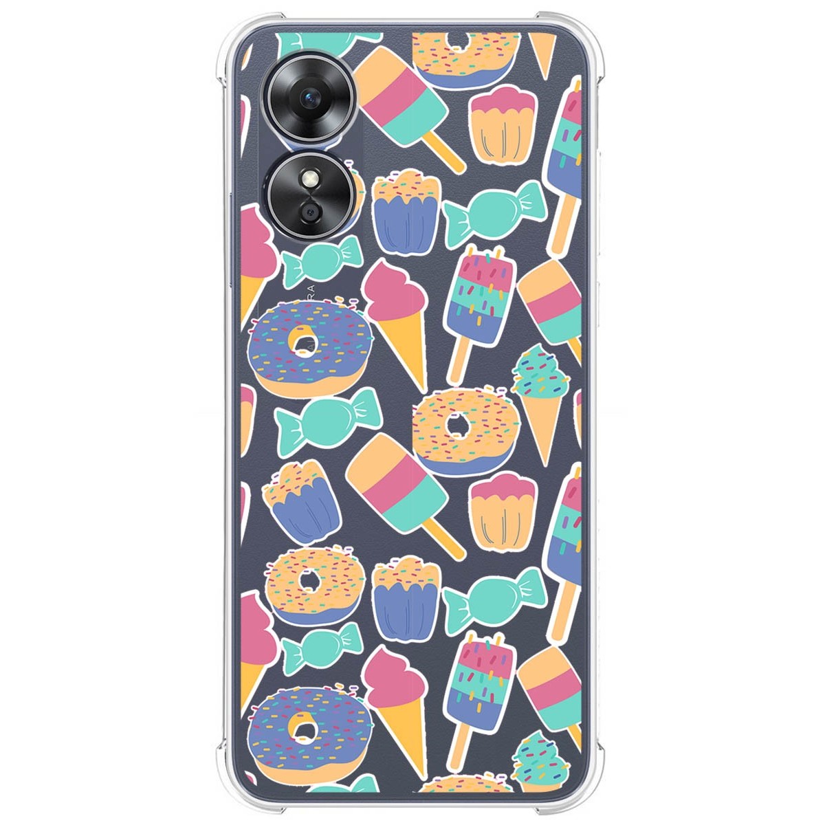 Funda Silicona Antigolpes para Oppo A17 diseño Dulces 02 Dibujos
