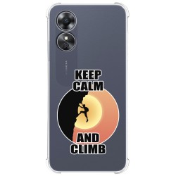 Funda Silicona Antigolpes para Oppo A17 diseño Hombre Escalada Dibujos