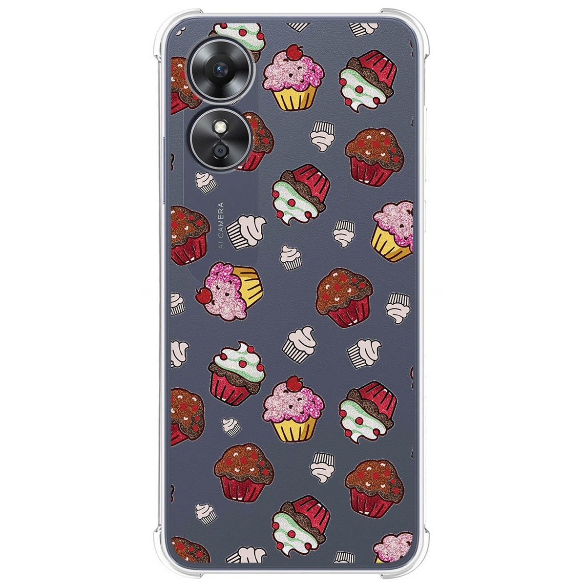 Funda Silicona Antigolpes para Oppo A17 diseño Muffins Dibujos