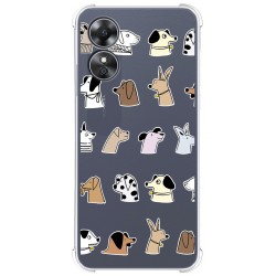 Funda Silicona Antigolpes para Oppo A17 diseño Perros Dibujos