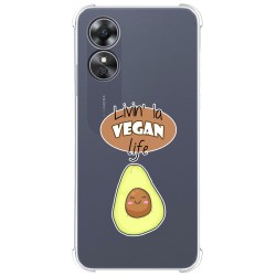 Funda Silicona Antigolpes para Oppo A17 diseño Vegan Life Dibujos