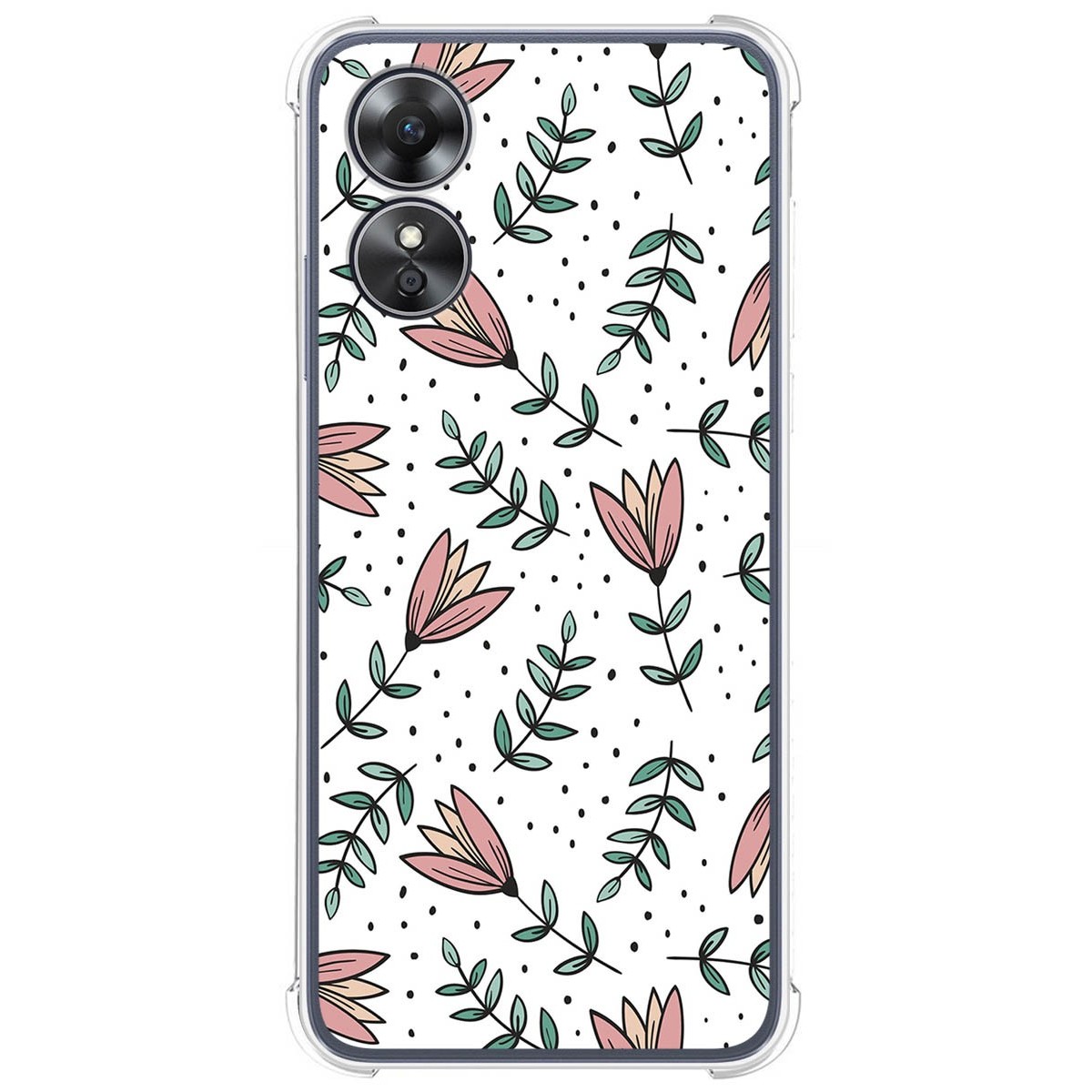 Funda Silicona Antigolpes para Oppo A17 diseño Flores 01 Dibujos