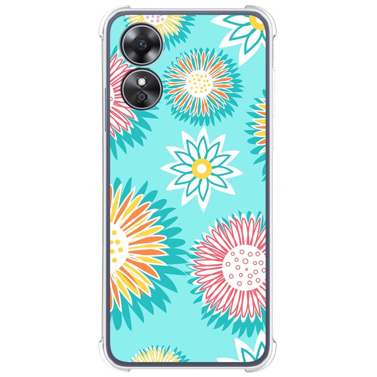 Funda Silicona Antigolpes para Oppo A17 diseño Flores 05 Dibujos