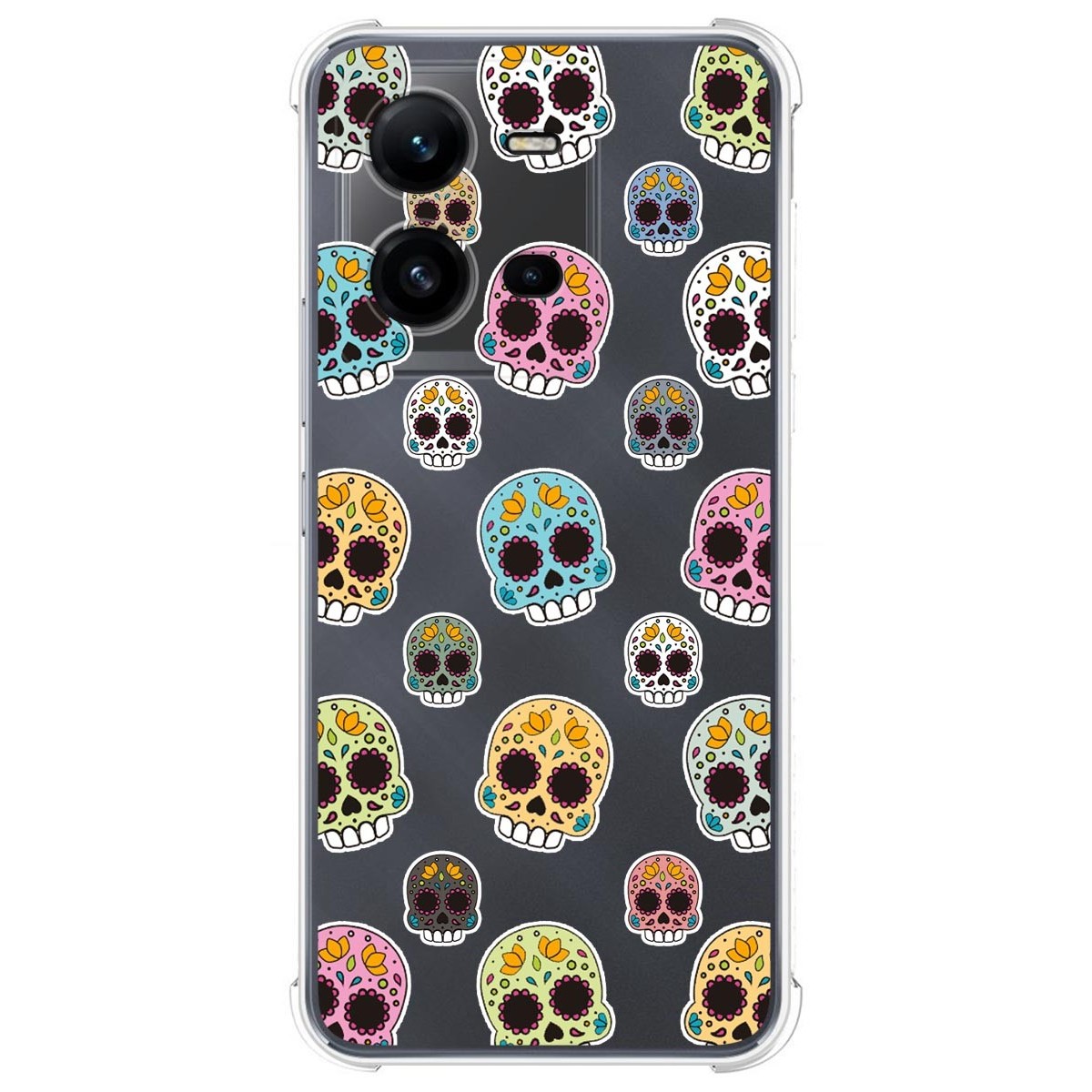 Funda Silicona Antigolpes para Vivo X80 Lite 5G diseño Catrina Dibujos