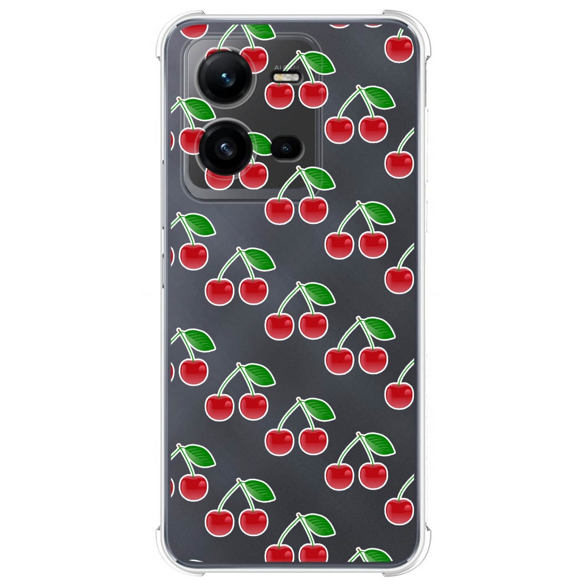 Funda Silicona Antigolpes para Vivo X80 Lite 5G diseño Cerezas Dibujos