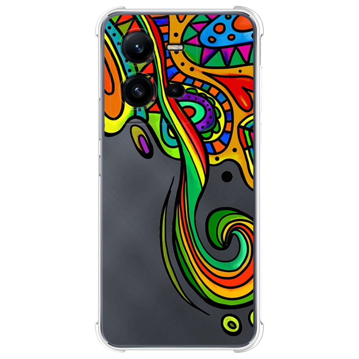 Funda Silicona Antigolpes para Vivo X80 Lite 5G diseño Colores Dibujos