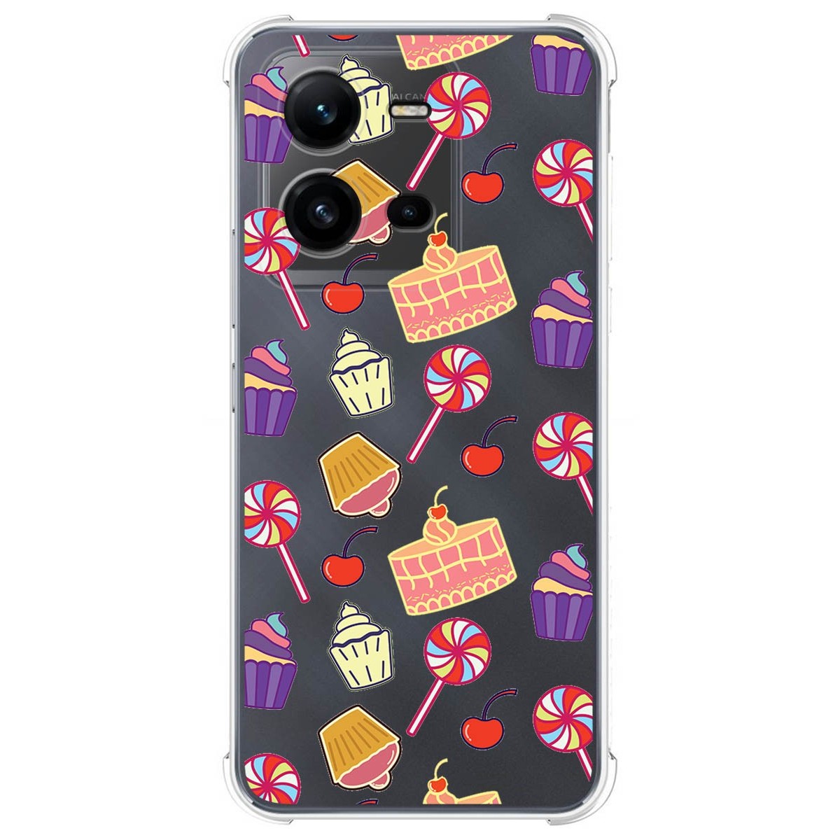 Funda Silicona Antigolpes para Vivo X80 Lite 5G diseño Dulces 01 Dibujos