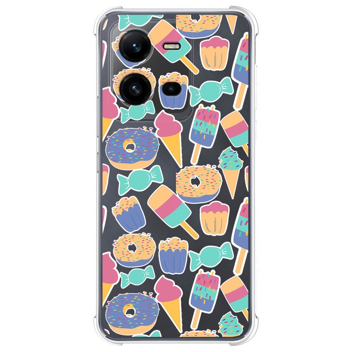 Funda Silicona Antigolpes para Vivo X80 Lite 5G diseño Dulces 02 Dibujos