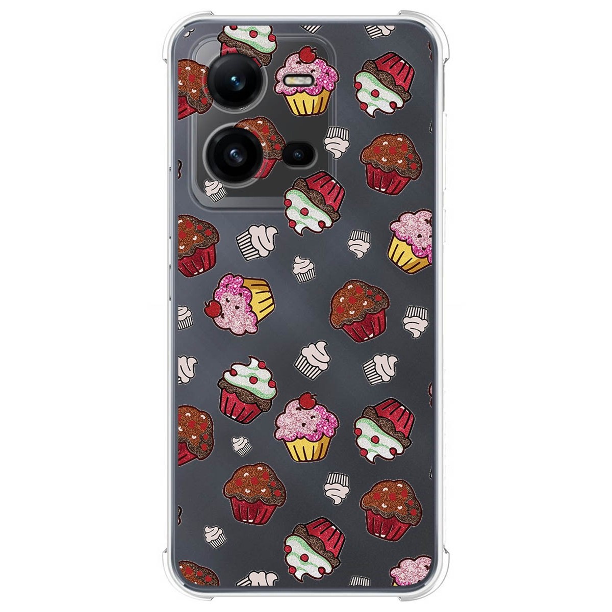 Funda Silicona Antigolpes para Vivo X80 Lite 5G diseño Muffins Dibujos