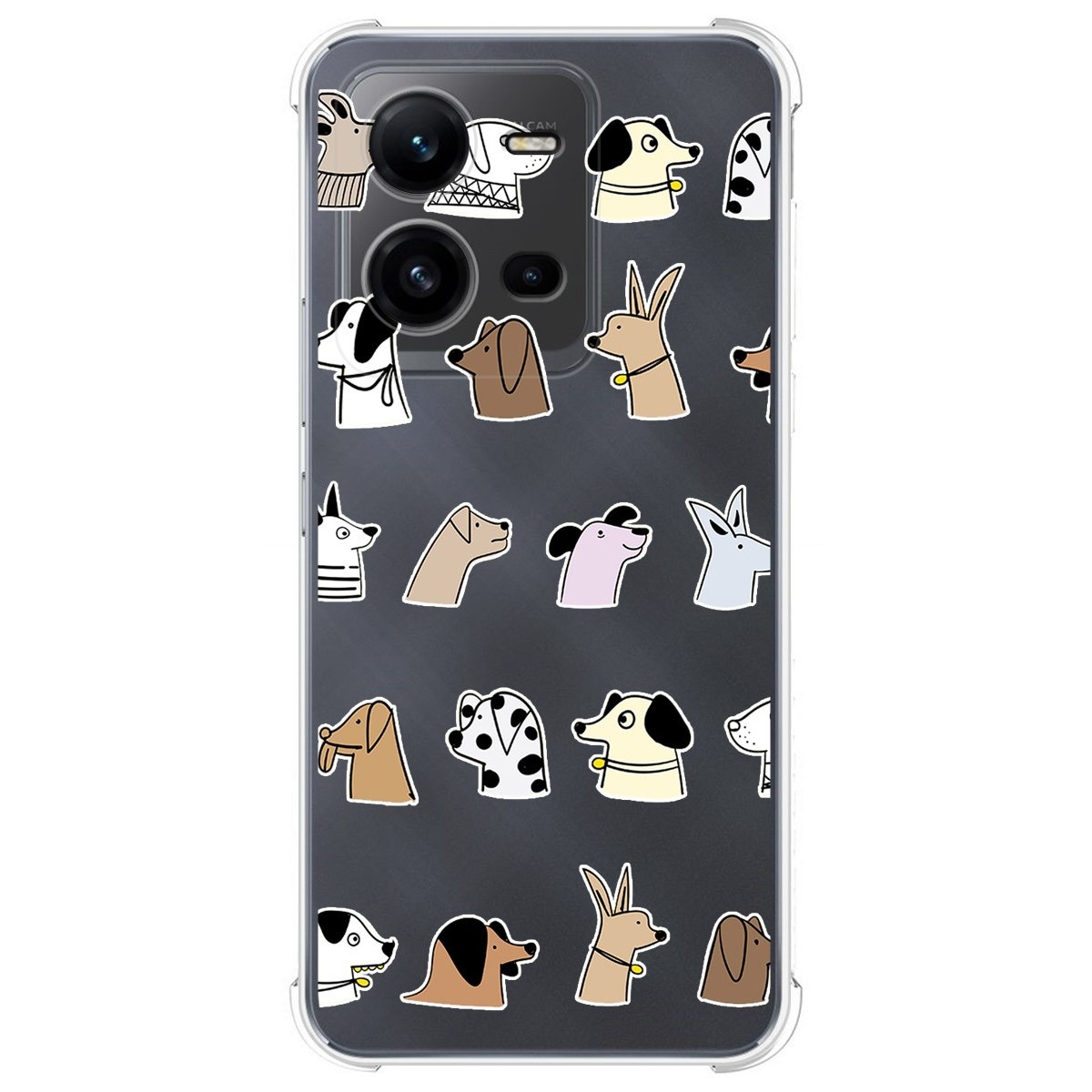 Funda Silicona Antigolpes para Vivo X80 Lite 5G diseño Perros Dibujos