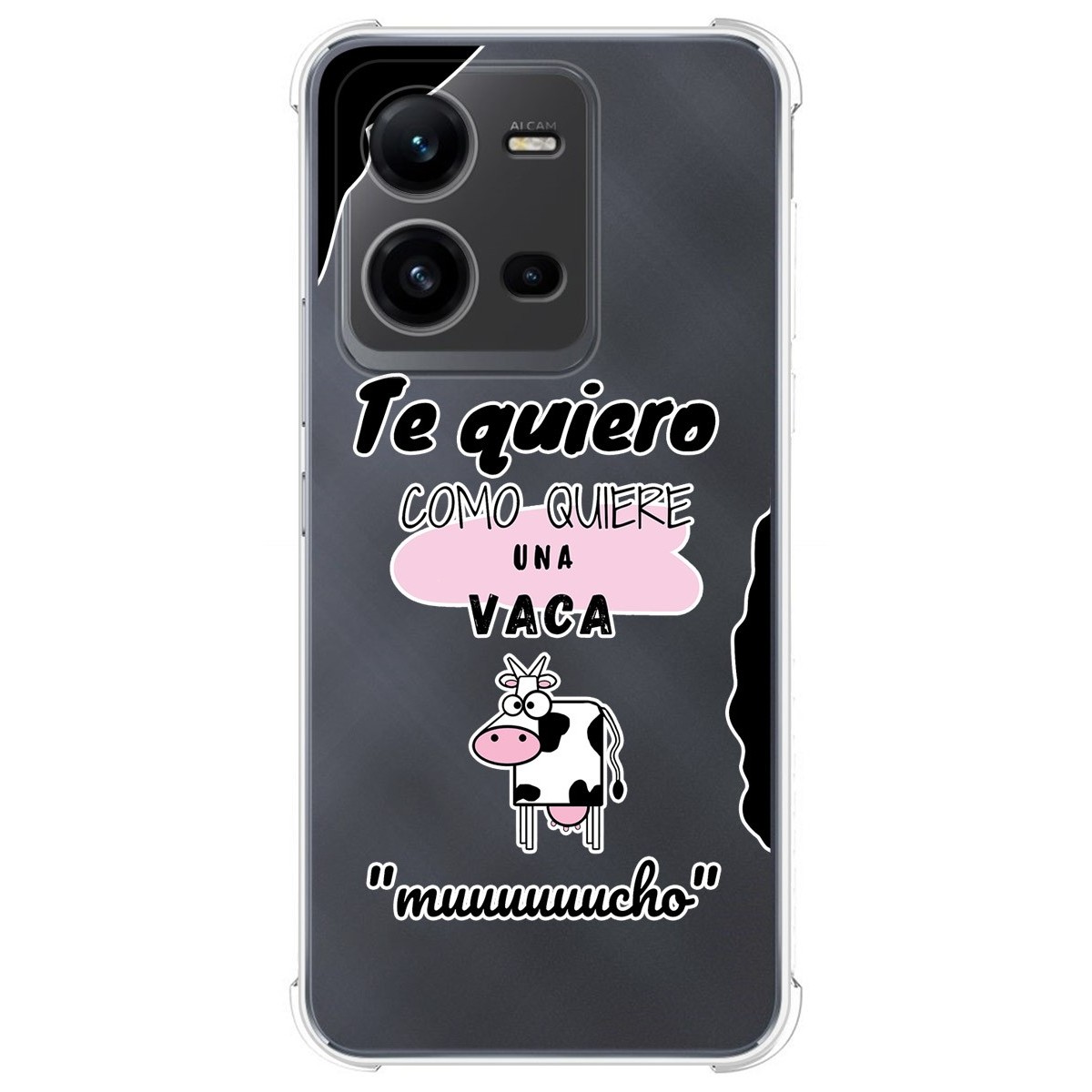 Funda Silicona Antigolpes para Vivo X80 Lite 5G diseño Vaca Dibujos