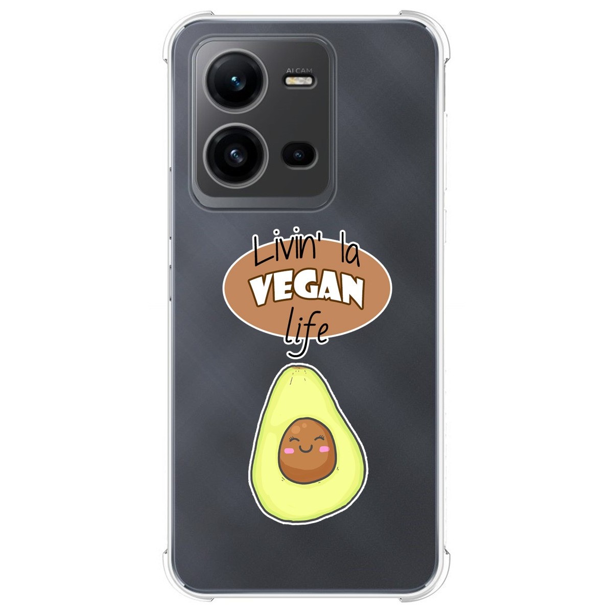 Funda Silicona Antigolpes para Vivo X80 Lite 5G diseño Vegan Life Dibujos