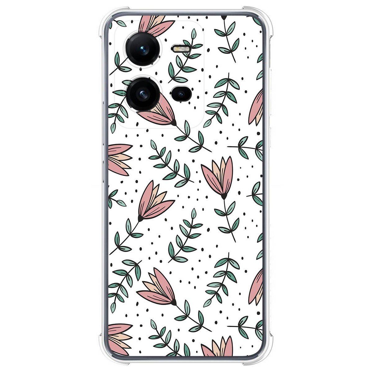 Funda Silicona Antigolpes para Vivo X80 Lite 5G diseño Flores 01 Dibujos