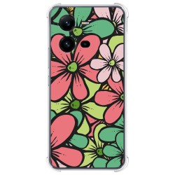 Funda Silicona Antigolpes para Vivo X80 Lite 5G diseño Flores 02 Dibujos