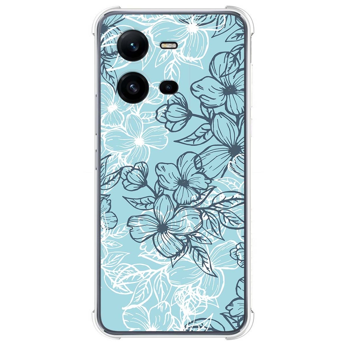 Funda Silicona Antigolpes para Vivo X80 Lite 5G diseño Flores 03 Dibujos