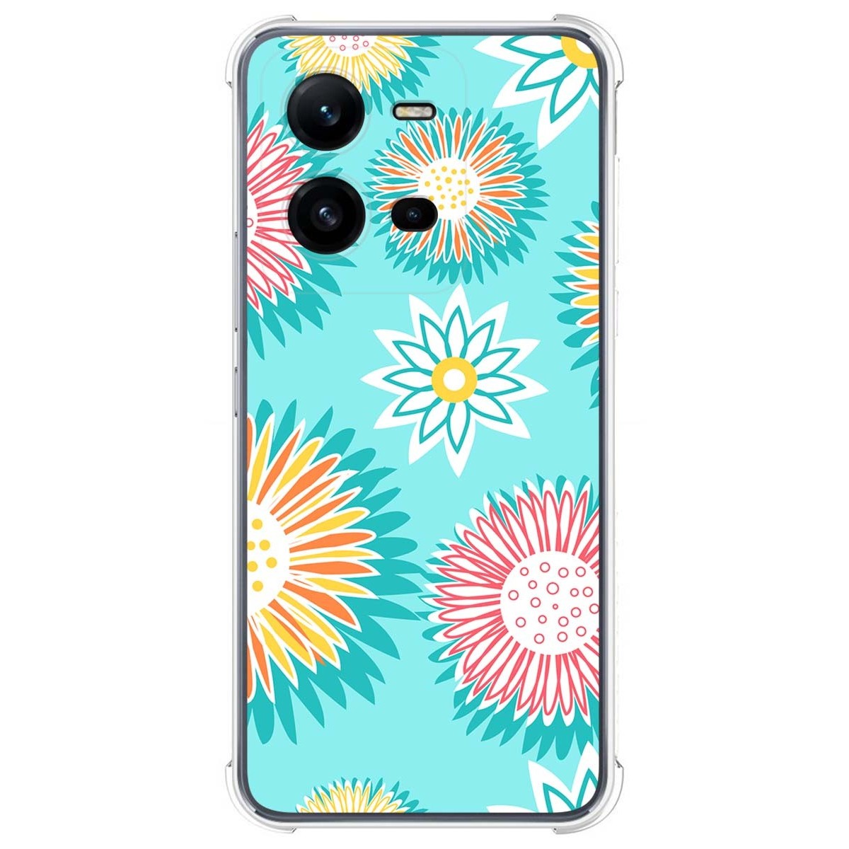 Funda Silicona Antigolpes para Vivo X80 Lite 5G diseño Flores 05 Dibujos
