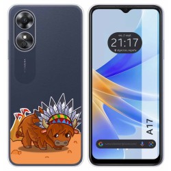 Funda Silicona Transparente para Oppo A17 diseño Bufalo Dibujos