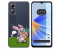 Funda Silicona Transparente para Oppo A17 diseño Conejo Dibujos