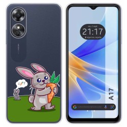 Funda Silicona Transparente para Oppo A17 diseño Conejo Dibujos