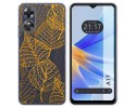 Funda Silicona Transparente para Oppo A17 diseño Hojas Dibujos