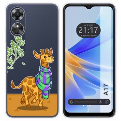 Funda Silicona Transparente para Oppo A17 diseño Jirafa Dibujos