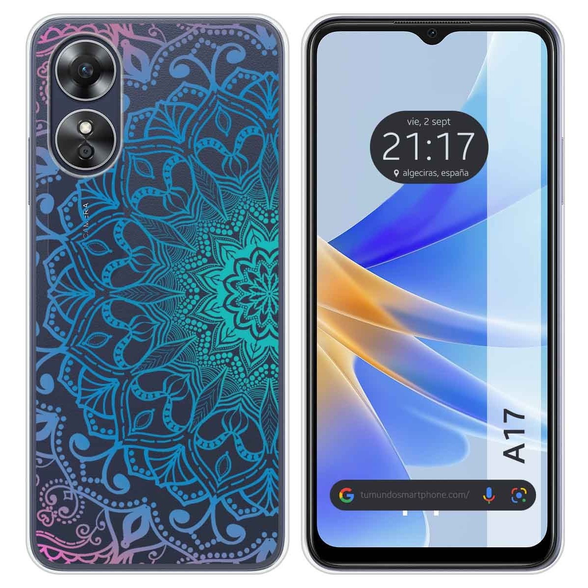 Funda Silicona Transparente para Oppo A17 diseño Mandala Dibujos