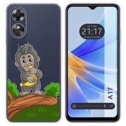 Funda Silicona Transparente para Oppo A17 diseño Mono Dibujos