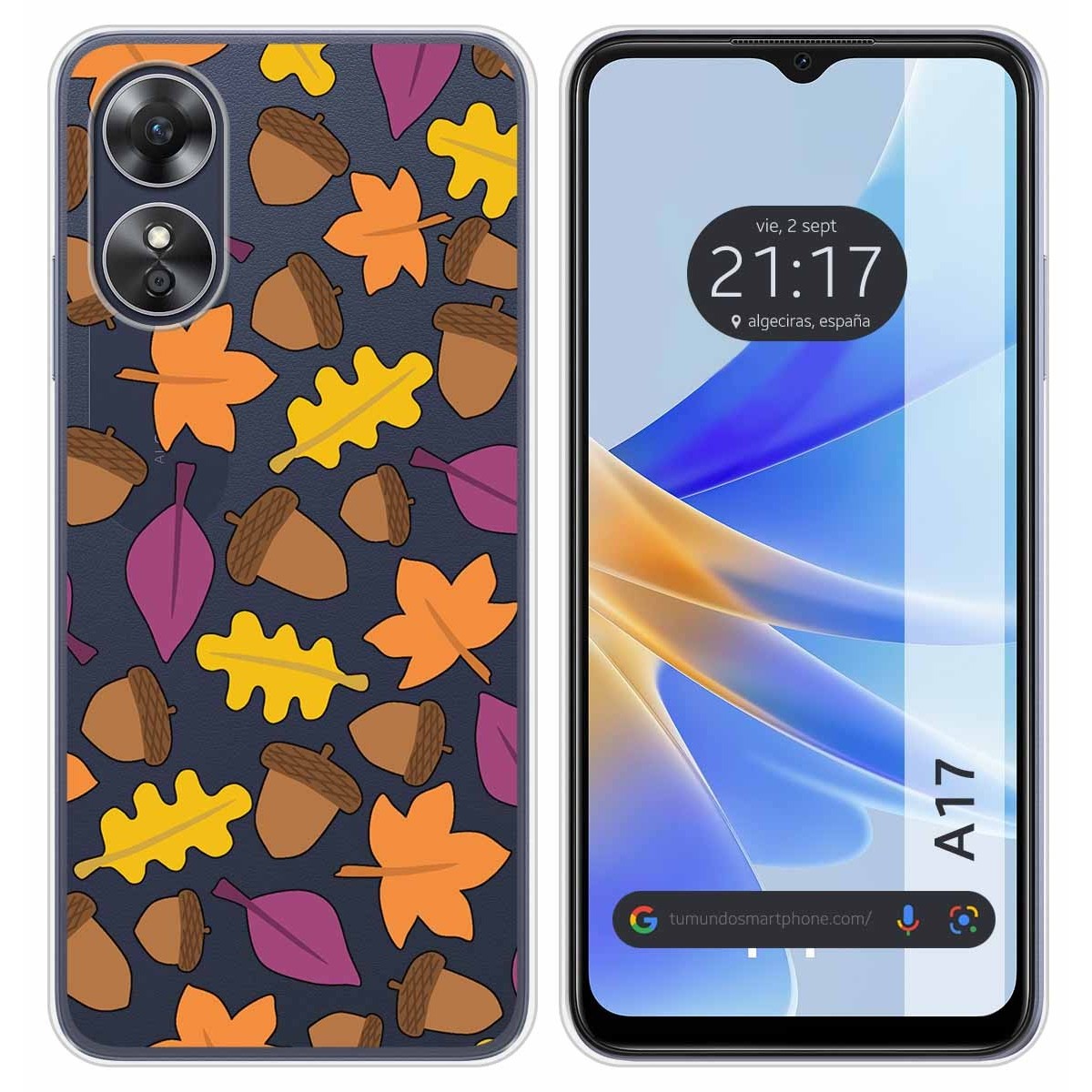 Funda Silicona Transparente para Oppo A17 diseño Otoño Dibujos