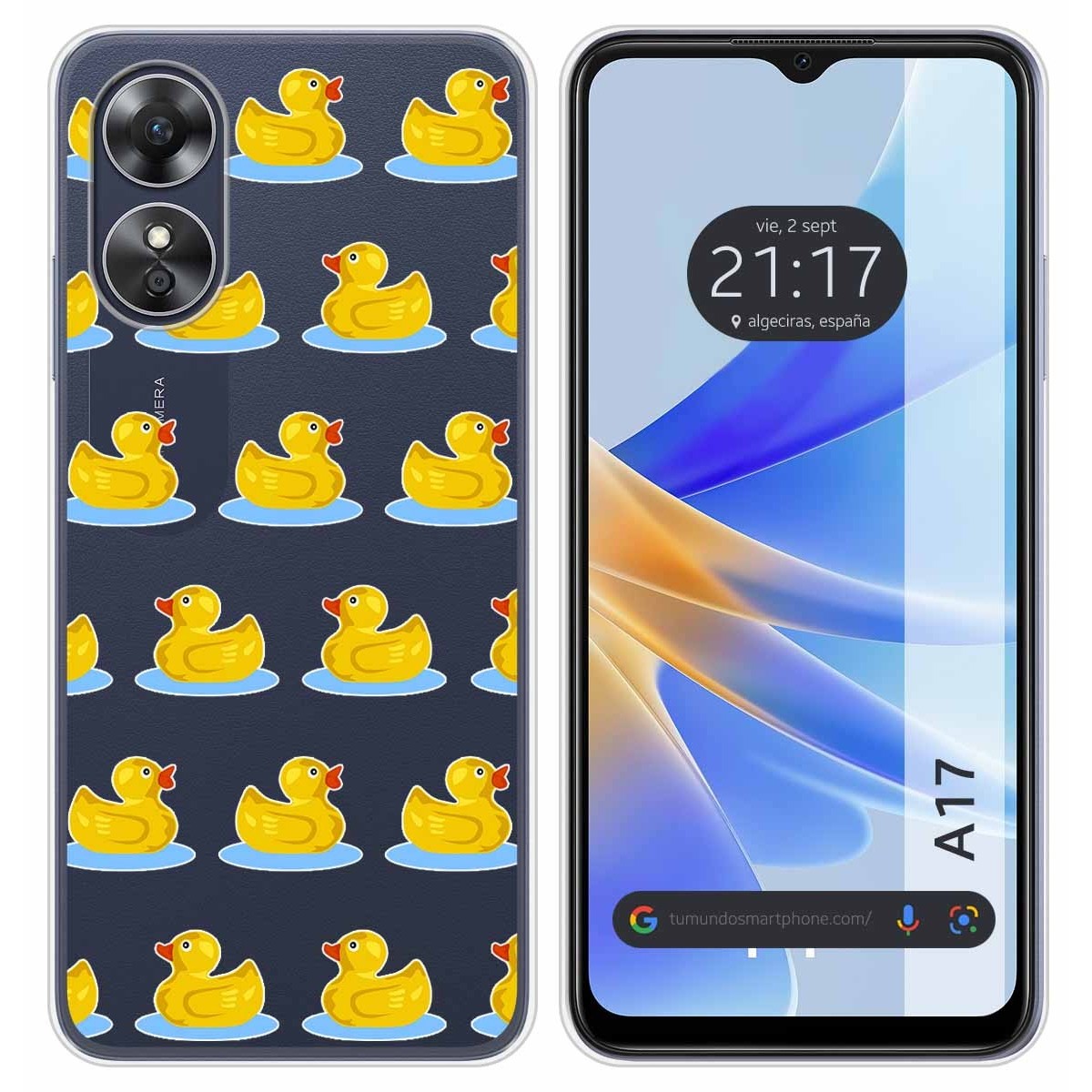 Funda Silicona Transparente para Oppo A17 diseño Pato Dibujos