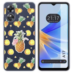 Funda Silicona Transparente para Oppo A17 diseño Piña Dibujos