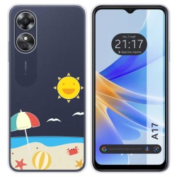 Funda Silicona Transparente para Oppo A17 diseño Playa Dibujos