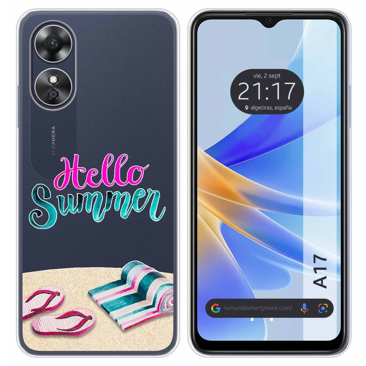 Funda Silicona Transparente para Oppo A17 diseño Summer Dibujos